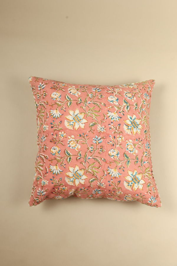 Ninéh Coral Spring Block Print Pillow