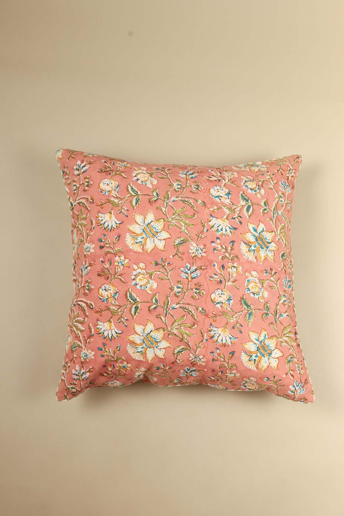Ninéh Coral Spring Block Print Pillow - Image 1 of 3