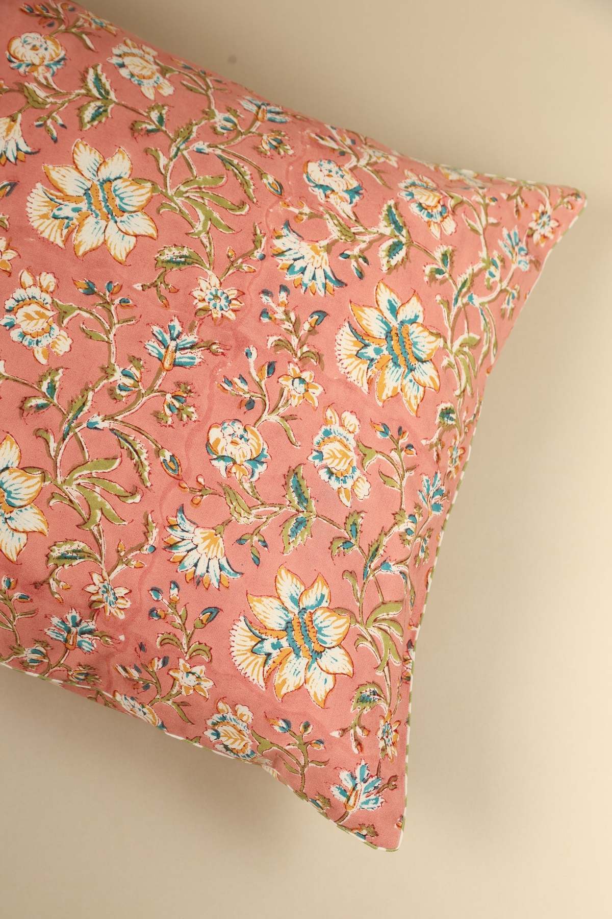 Ninéh Coral Spring Block Print Pillow - Image 2 of 3