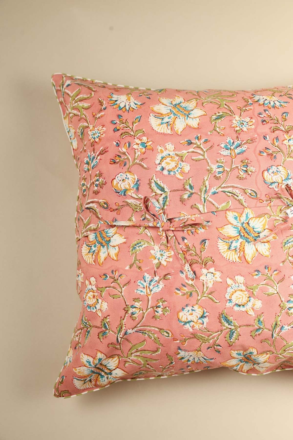 Ninéh Coral Spring Block Print Pillow - Image 3 of 3
