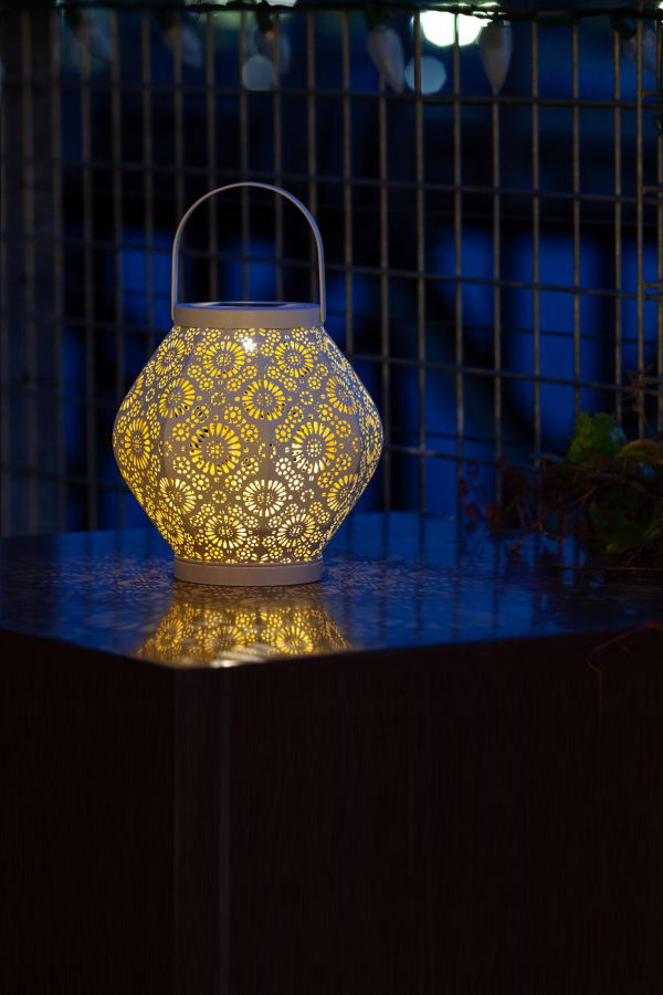 Allsop Home & Garden Daisy Punched Metal Solar Lantern