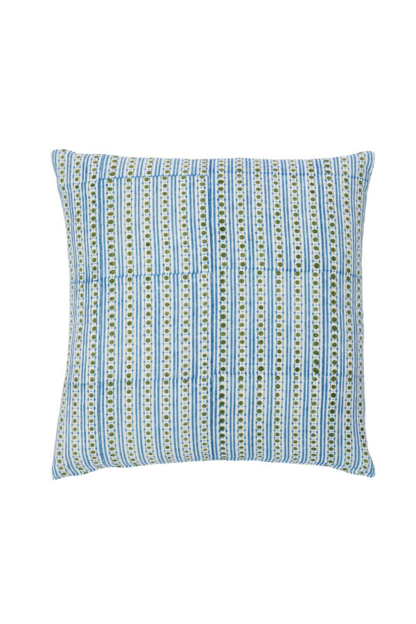 Alamwar Dora Decorative Pillow - Blue Green on Shell