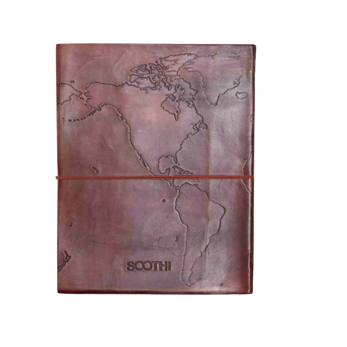 Soothi Extra Large World Map Handmade Leather Journal - Image 1 of 13