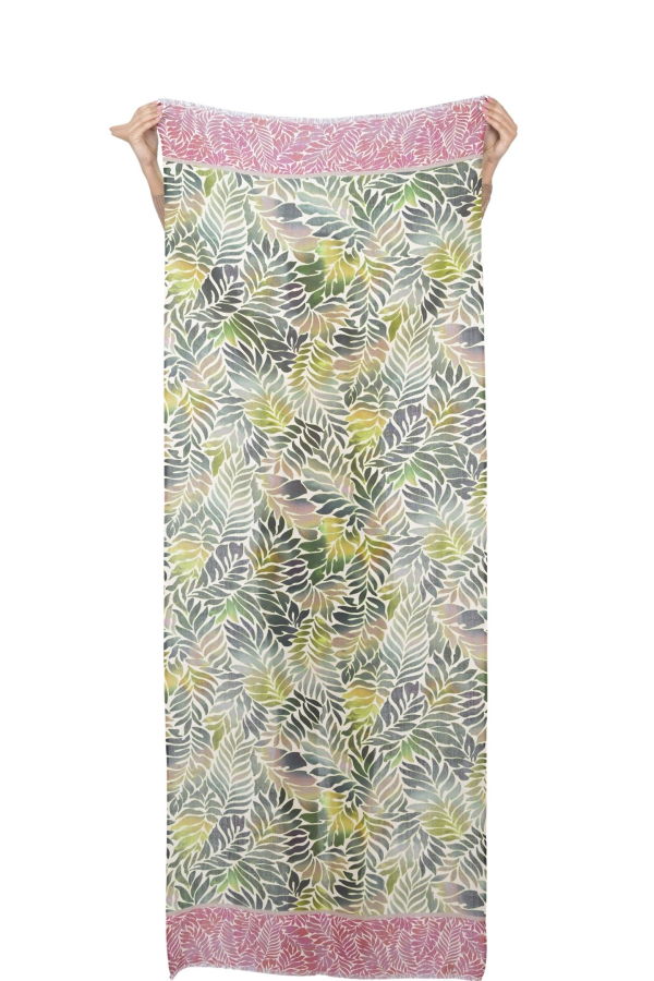 Vismaya Fern Wool Twill Scarf - Moss Green