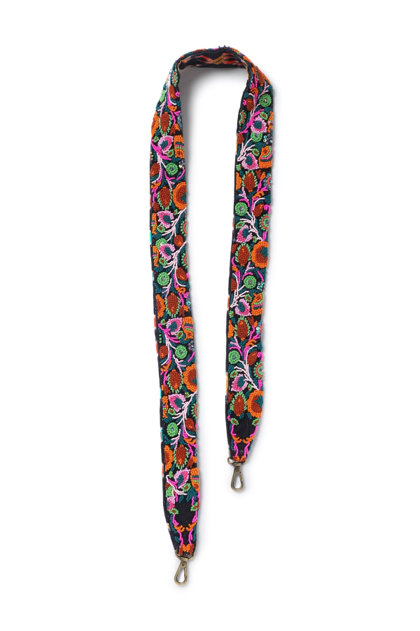 Vismaya Floral Embroidered Strap - Black