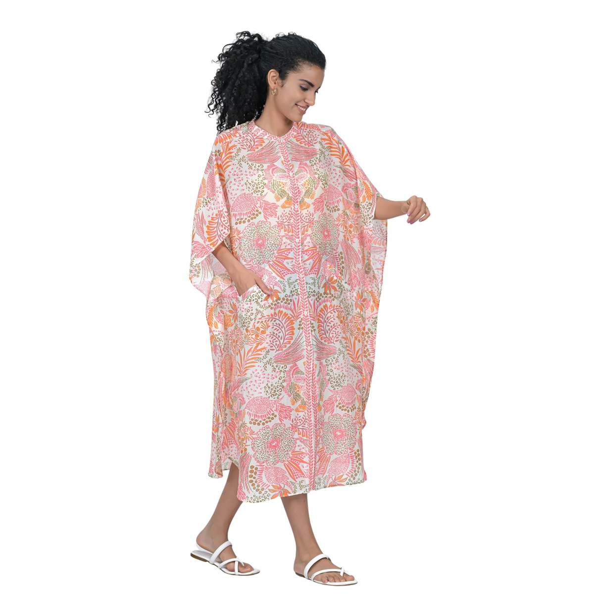 Vismaya Floret Caftan - Pink - Image 1 of 5