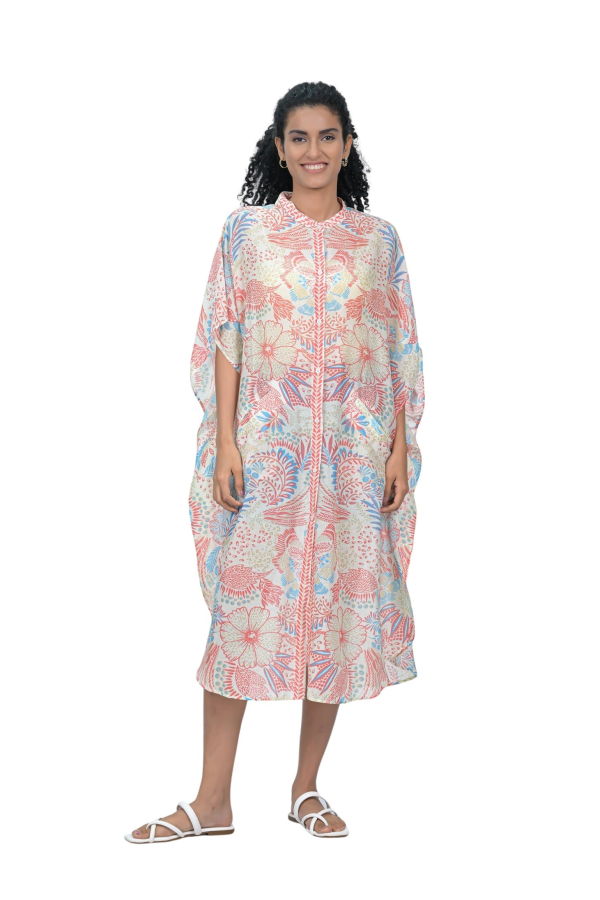 Vismaya Floret Caftan - Red