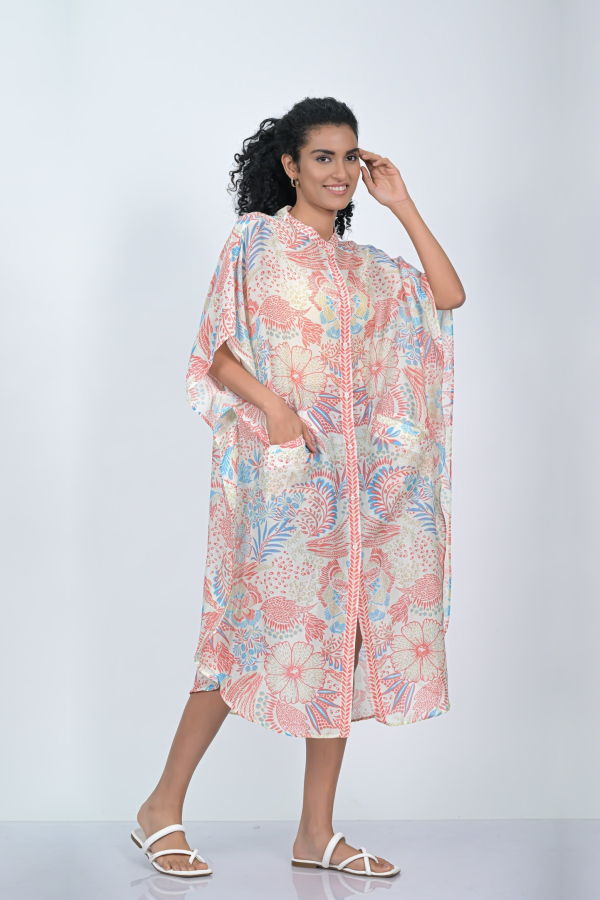 Vismaya Floret Caftan - Red