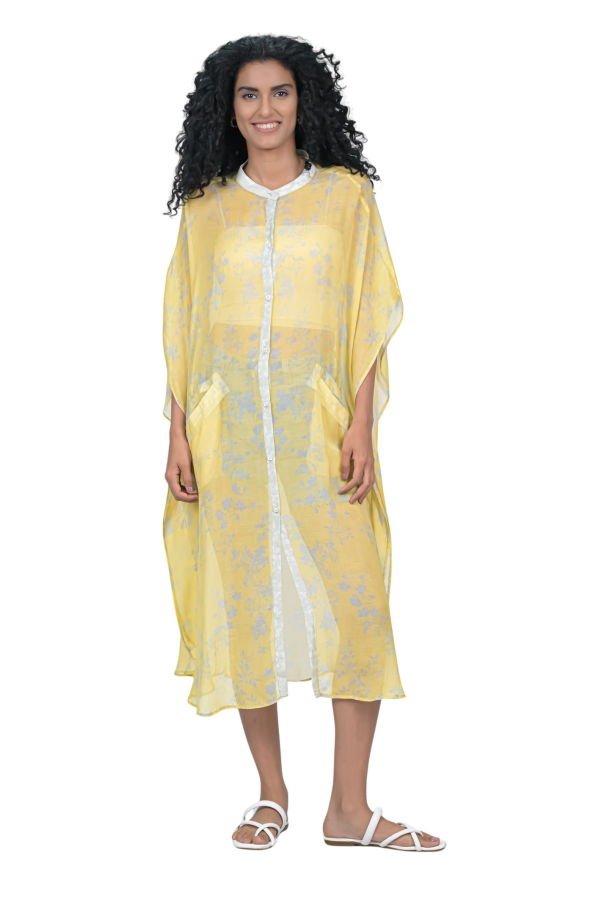 Vismaya Foliage Harmony Caftan - Yellow
