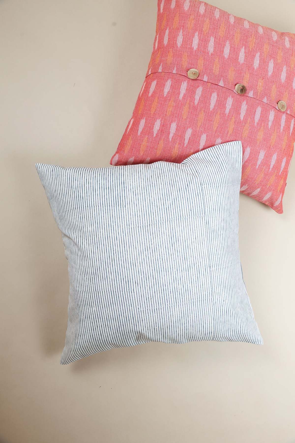 Ninéh Grey Bliss Block Print Pillow - Image 3 of 4