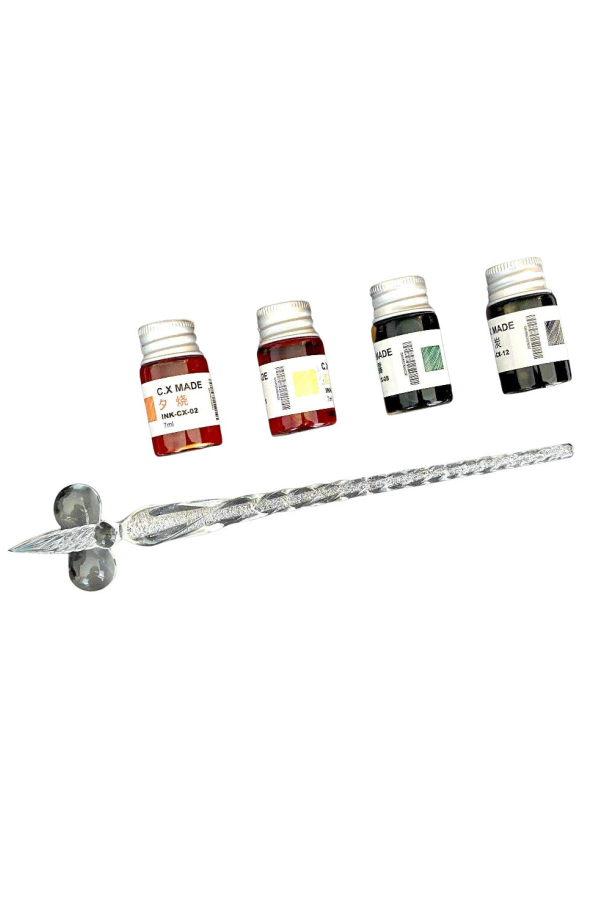 Soothi Hand-Blown Glass Dip Pen Set