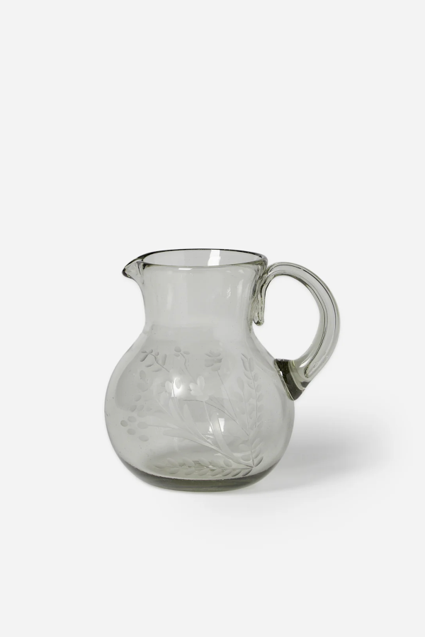 Villa Lua Home Hand-Etched Blown Pitcher
