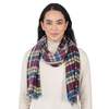 Vismaya Highland Check Scarf - Cream Wine - Thumbnail 3