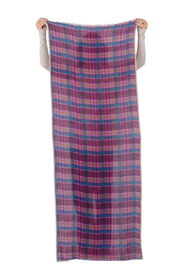 Vismaya Highland Check Scarf - Magenta
