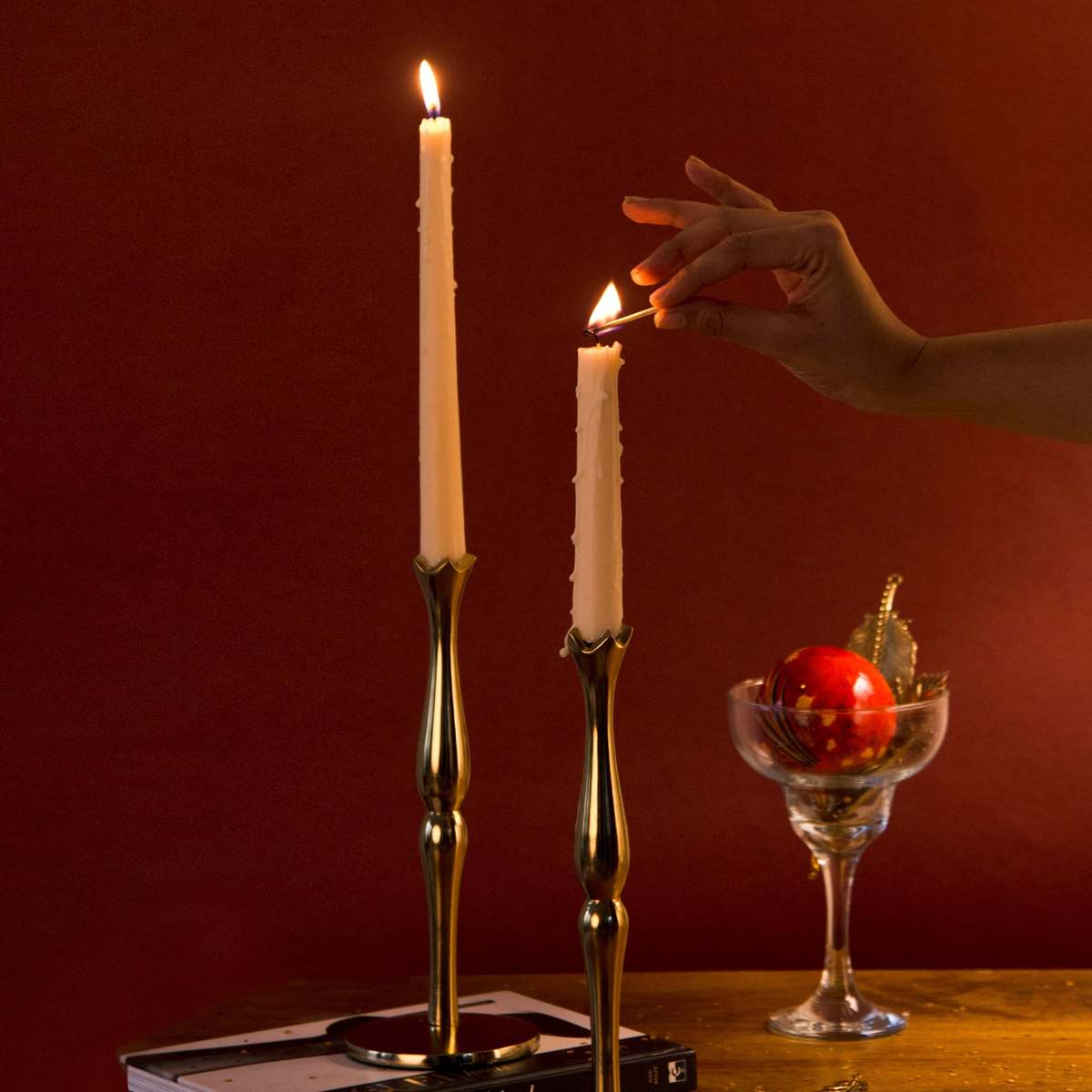 Mela Artisans Holiday Accents Brass 9'' Candlesticks Set - Image 3 of 6