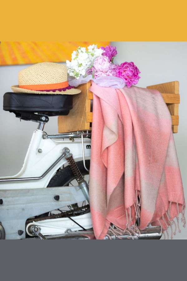 Purple Nest Design Kallpa Collection Throw Blanket - Faded Coral with Braided Fringe