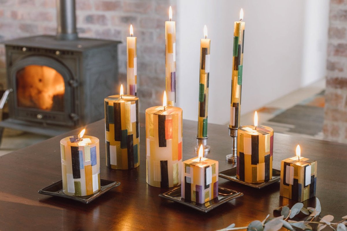 Thumbprint Artifacts Klimt Painted Candles - Image 12 of 12