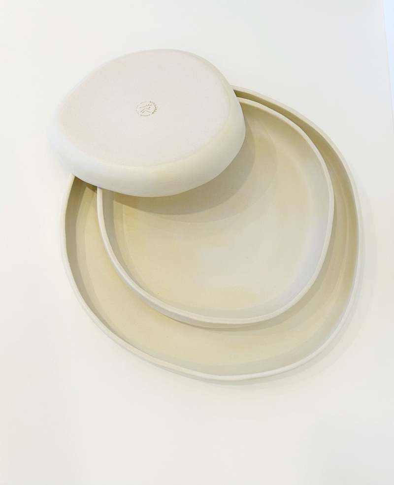 Mikkarbo Large Plate - White Cloud