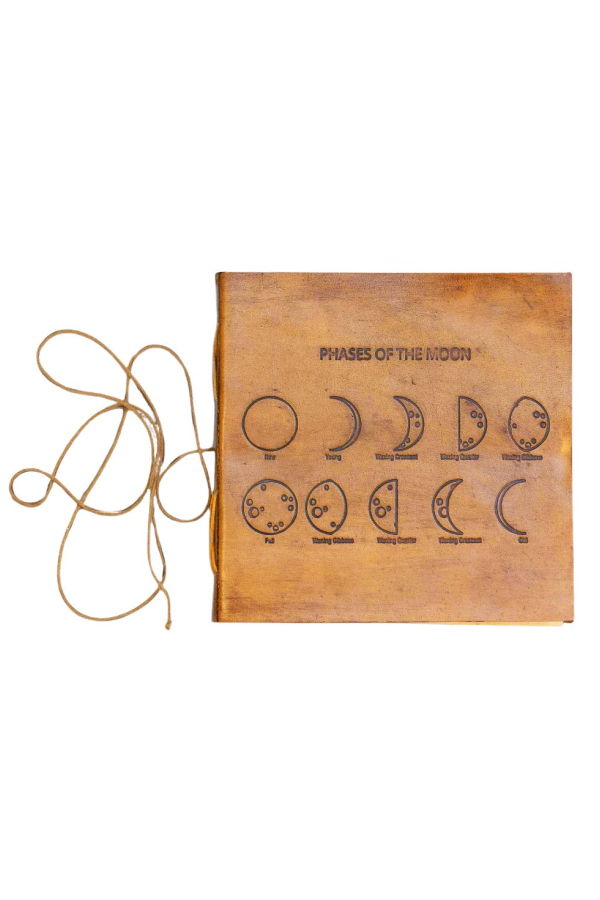 Soothi Moon Phases 7x7 Artists Embossed Leather Journal