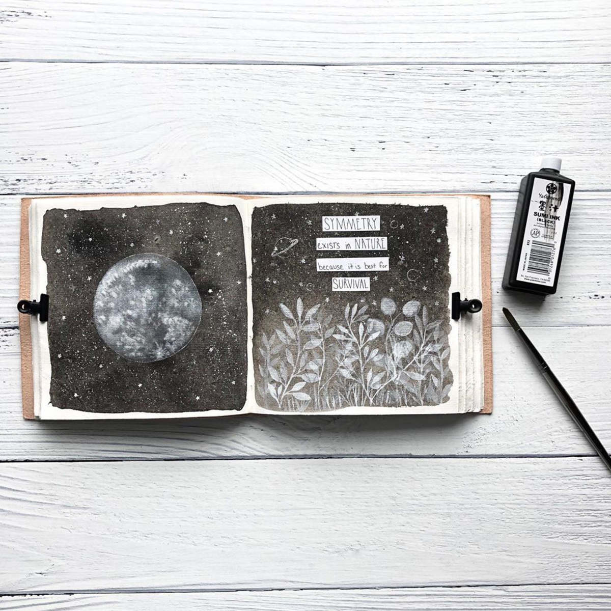 Soothi Moon Phases 7x7 Artists Embossed Leather Journal - Image 9 of 12