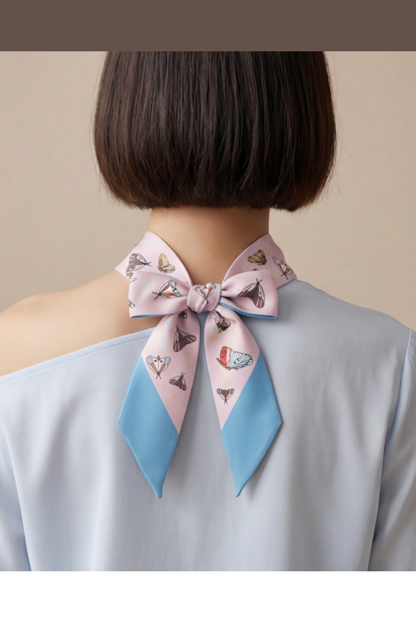 Centinelle Moths and Squashes Twilly Ribbon Scarf