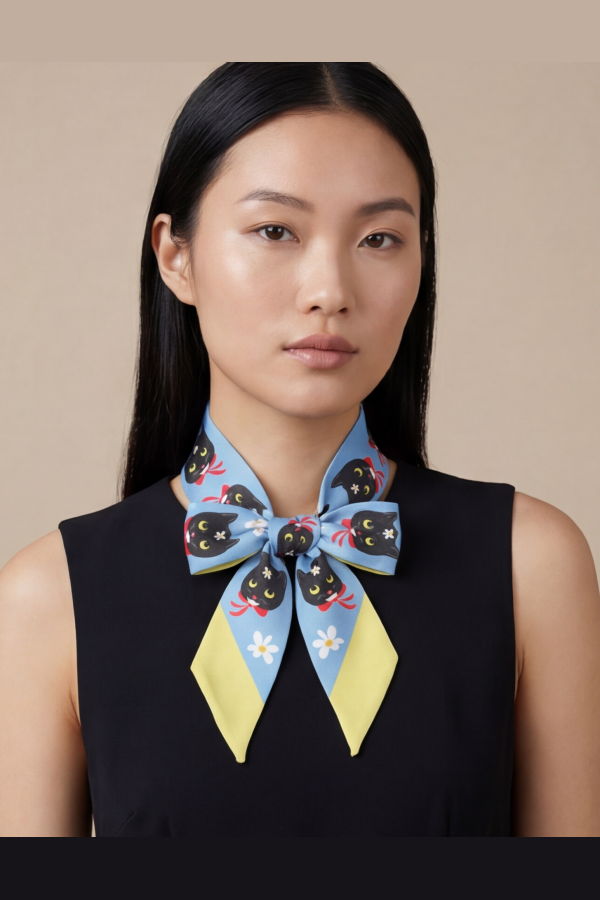 Centinelle Naoko Cat Twilly Ribbon Scarf