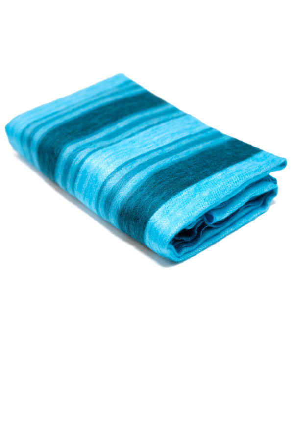 Purple Nest Design Nawi Collection - Lustrous Blue Throw Blanket