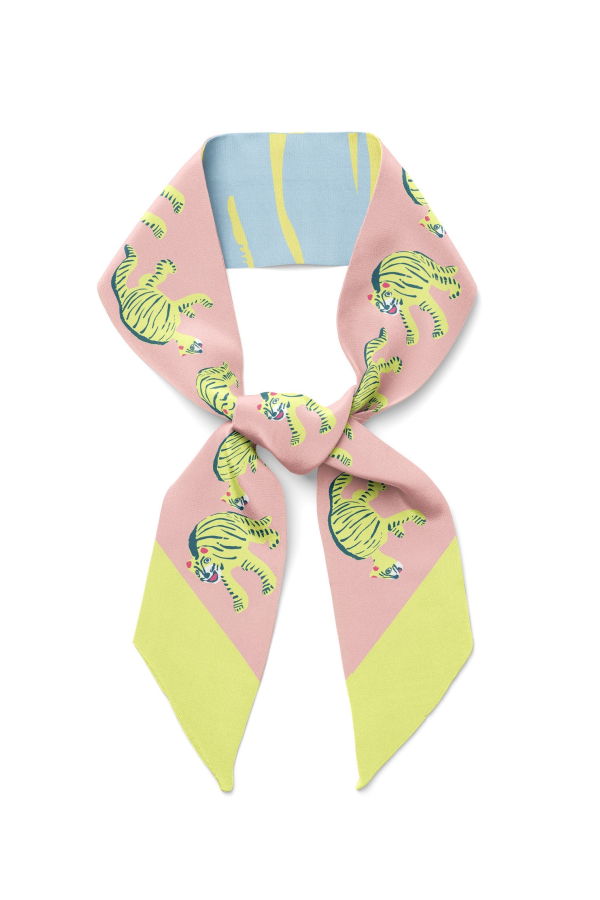 Centinelle Nodding Tigers Twilly Ribbon Scarf
