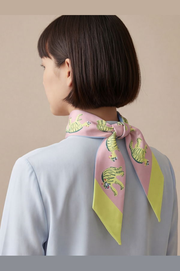 Centinelle Nodding Tigers Twilly Ribbon Scarf