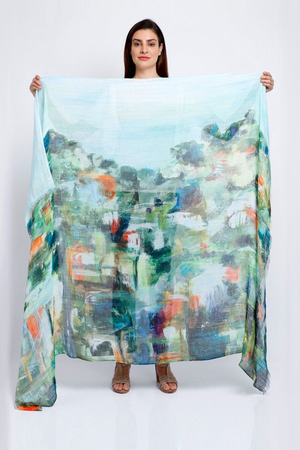 Vismaya Palos Verdes Scarf - Sea Blue