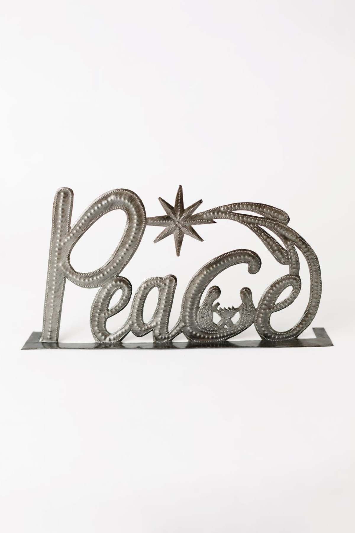 Vi Bella Peace Standing Metal Art - Image 1 of 4