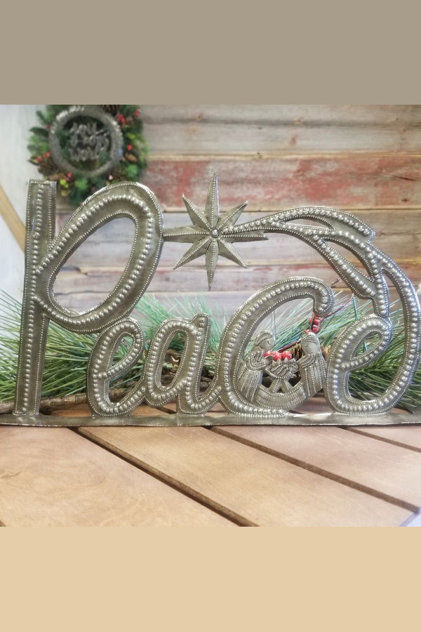 Vi Bella Peace Standing Metal Art