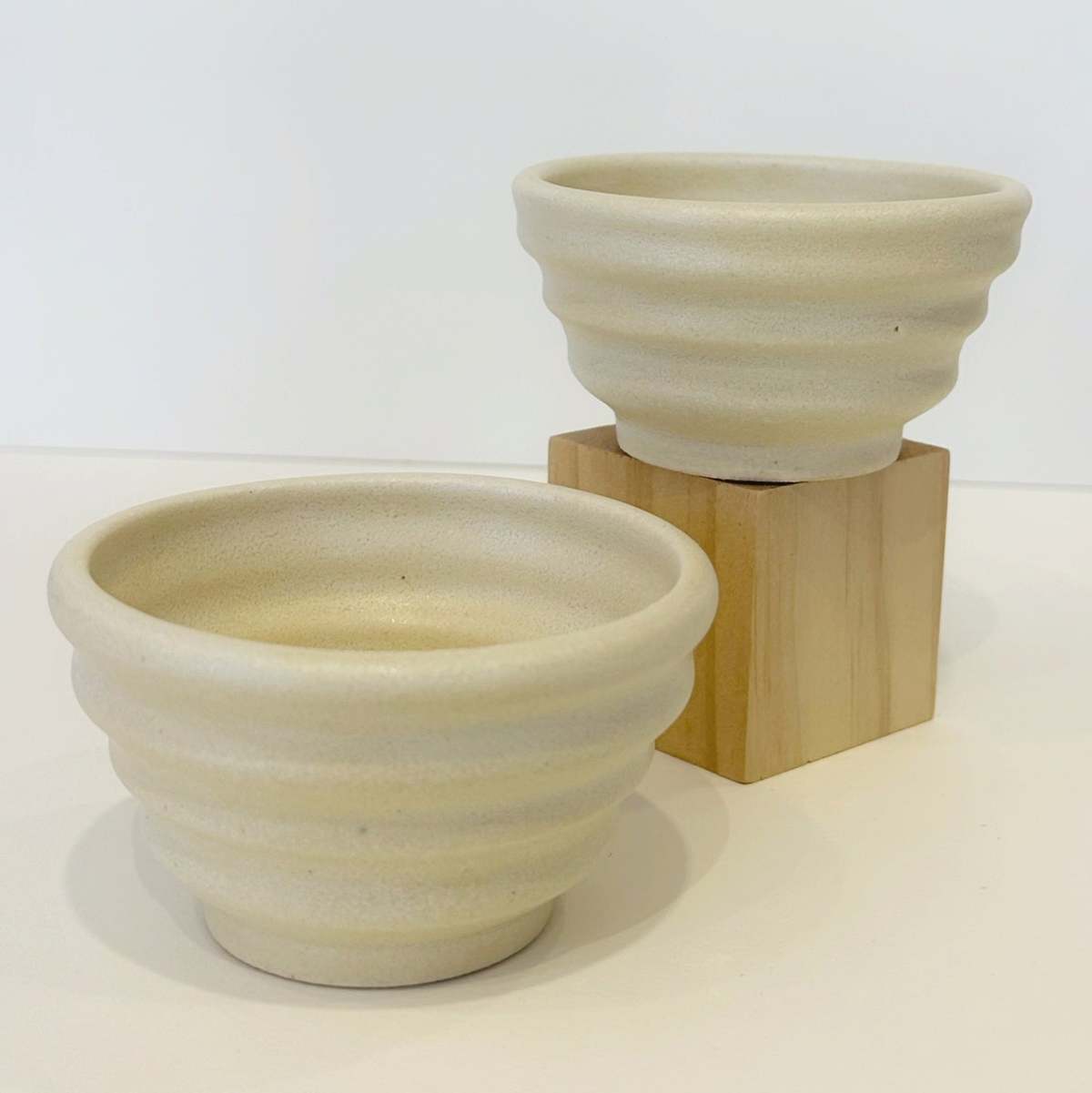Mikkarbo S/2 White Cloud Cup / Bowl Set - Image 2 of 5