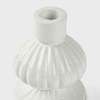 Mela Artisans Sculpted Aluminum White Candlesticks - Thumbnail 3