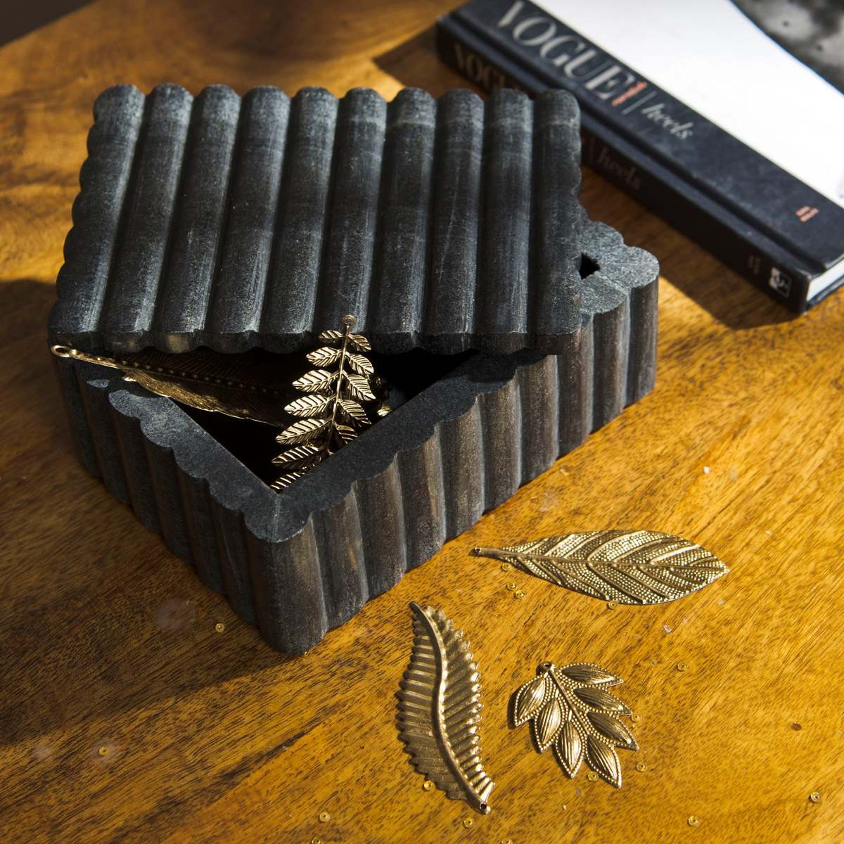 Mela Artisans Sculpted Marble Box - Image 2 of 5