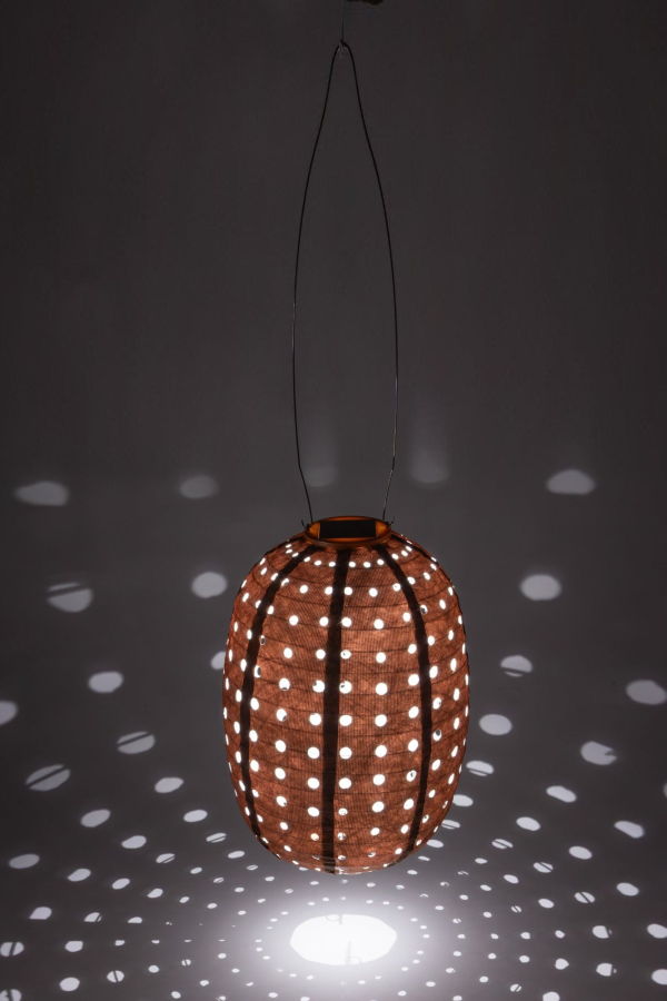 Allsop Home & Garden Soji Stella Barrel Swiss Dot 14" Solar Lantern