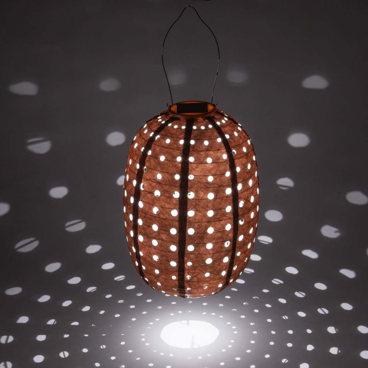Allsop Home & Garden Soji Stella Barrel Swiss Dot 14" Solar Lantern - Image 2 of 8