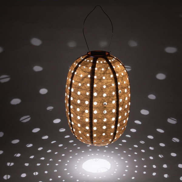 Allsop Home & Garden Soji Stella Barrel Swiss Dot 14" Solar Lantern
