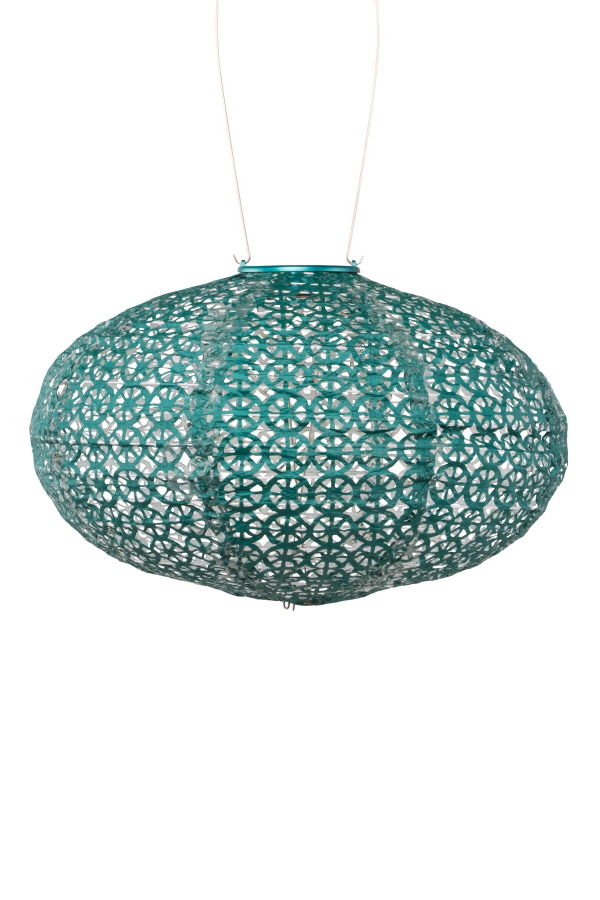 Allsop Home & Garden Soji Stella 14" Oval Solar Lantern - Emerald Green