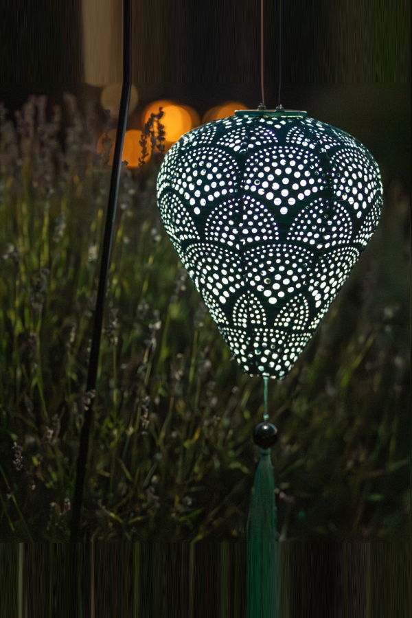 Allsop Home & Garden Soji Stella Tassel Balloon Solar Lantern - Jade