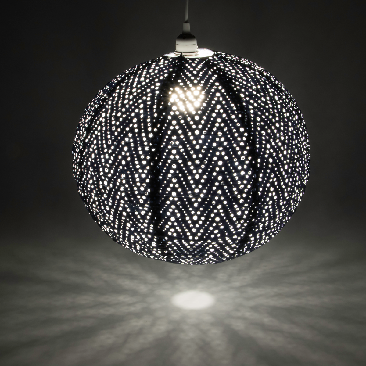 Allsop Home & Garden Soji Stella Nova Chevron Pendant Lamp - Metallic Blue - Image 4 of 5