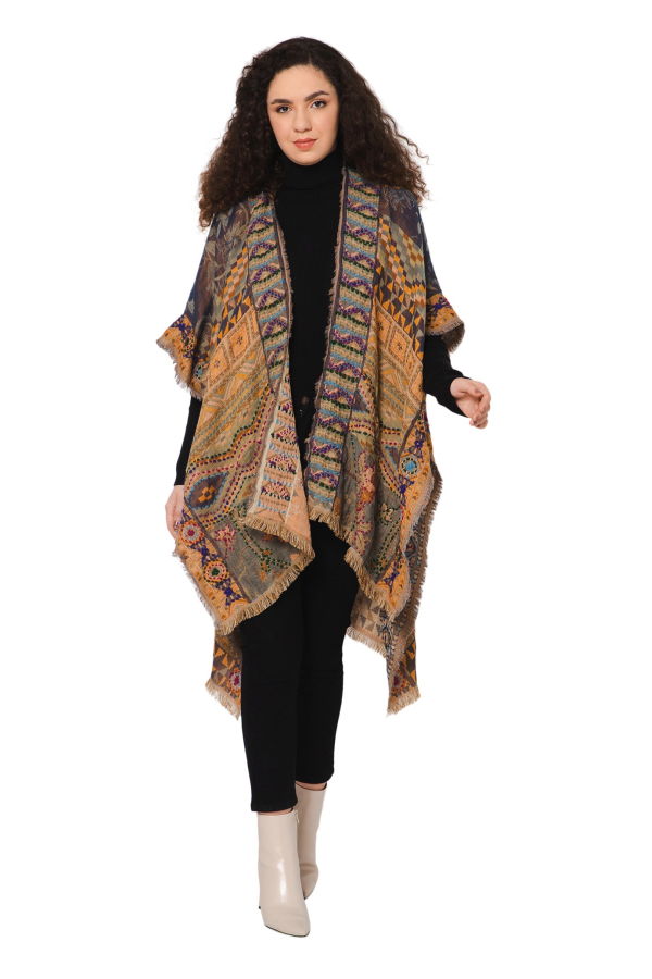 Vismaya Spellbound Ornamental Kimono - Mustard
