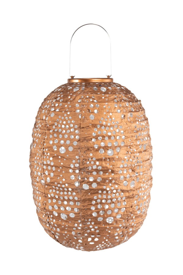 Allsop Home & Garden Stella Luxe Barrel Dewdrop LED Lantern (Battery Powered) - Copper