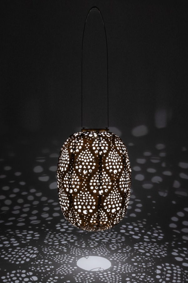 Allsop Home & Garden Stella Luxe Barrel Dewdrop LED Lantern (Battery Powered) - Copper