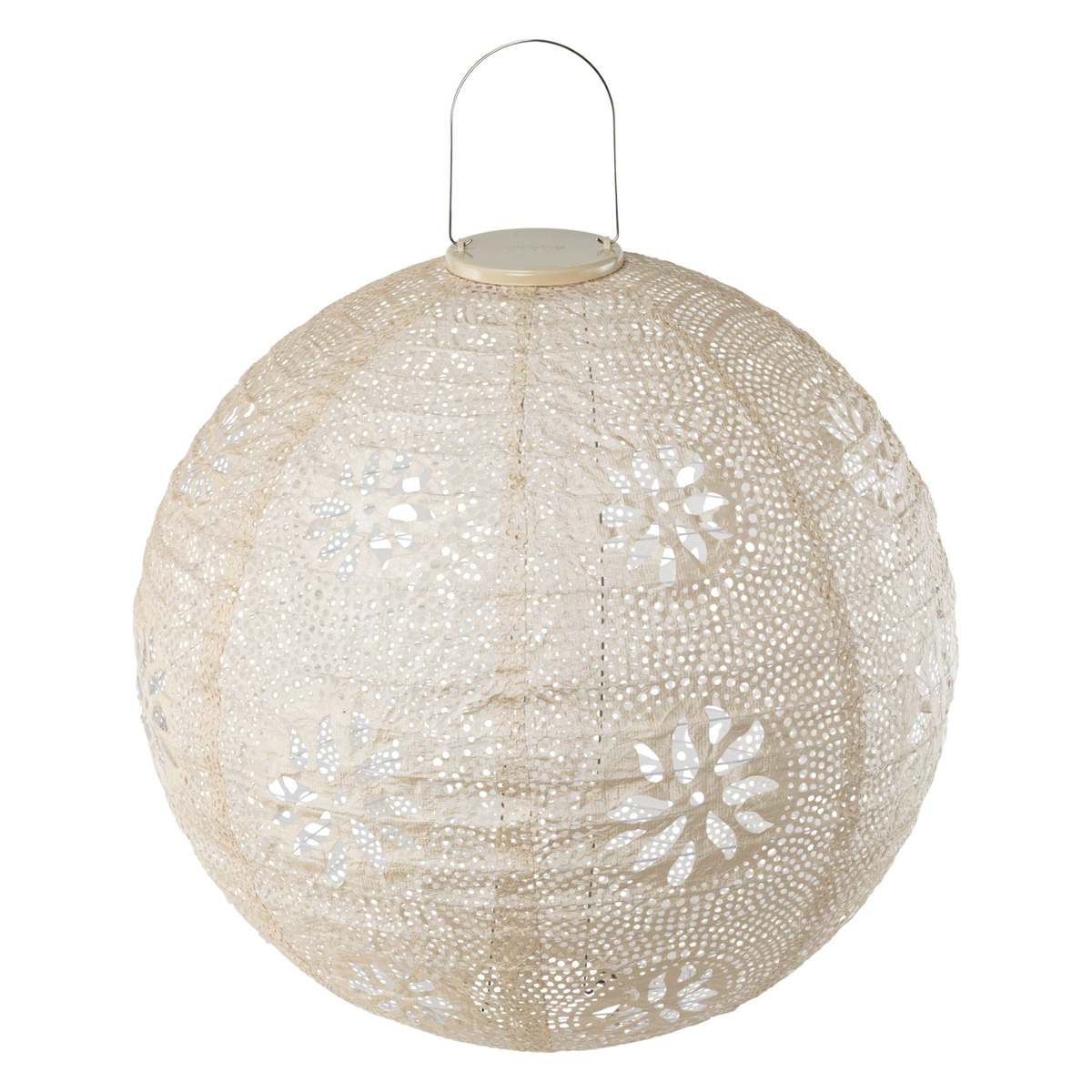Allsop Home & Garden Stella Luxe Globe Boho 18" LED Lantern (Battery Powered) - Pearl - Image 4 of 6
