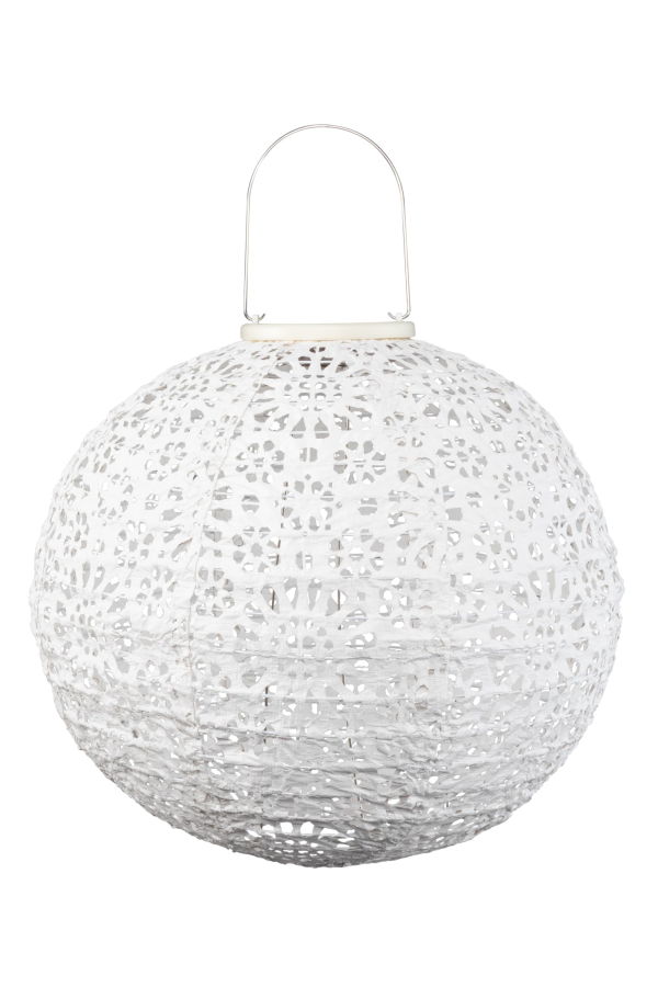 Allsop Home & Garden Stella Luxe Globe Chantilly Lace Porcelain LED Lantern