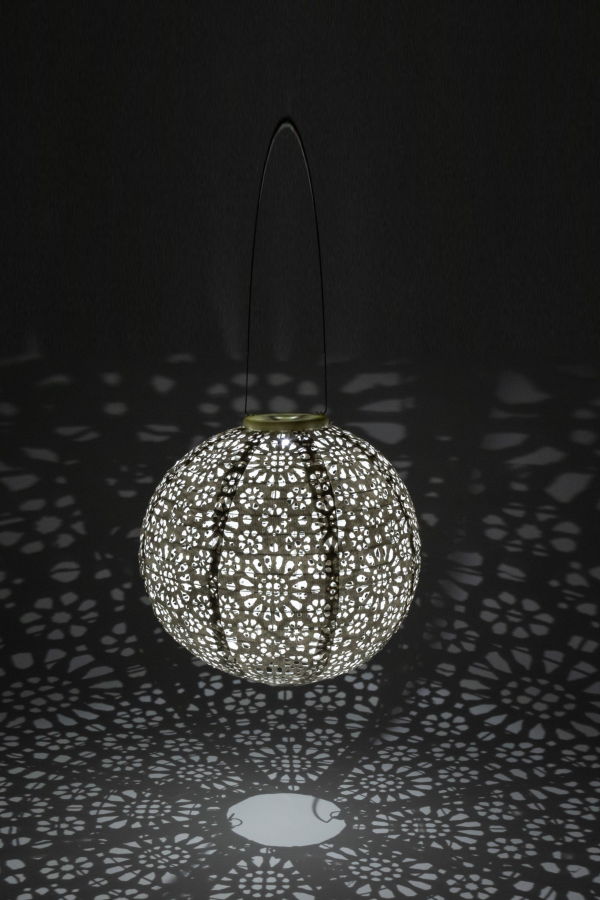 Allsop Home & Garden Stella Luxe Globe Chantilly Lace Porcelain LED Lantern