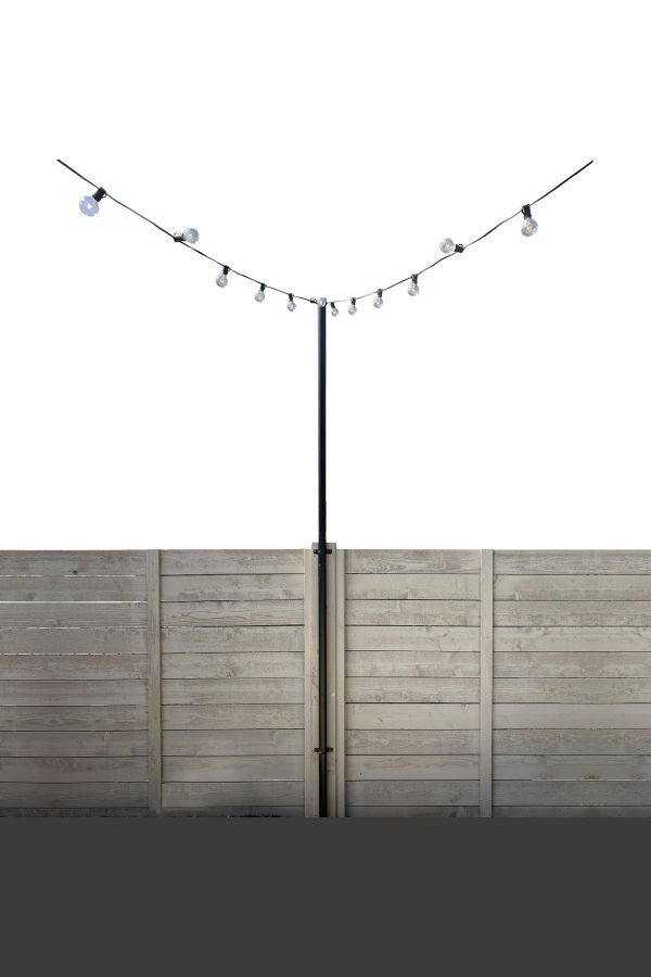 Allsop Home & Garden String Light Pole Stand With Brackets - Black