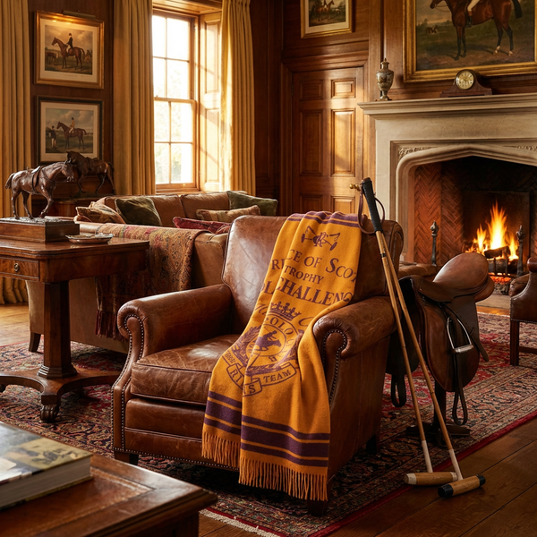 Prince of Scots The Polo Challenge Extra-Fine Italian Merino Wool Throw