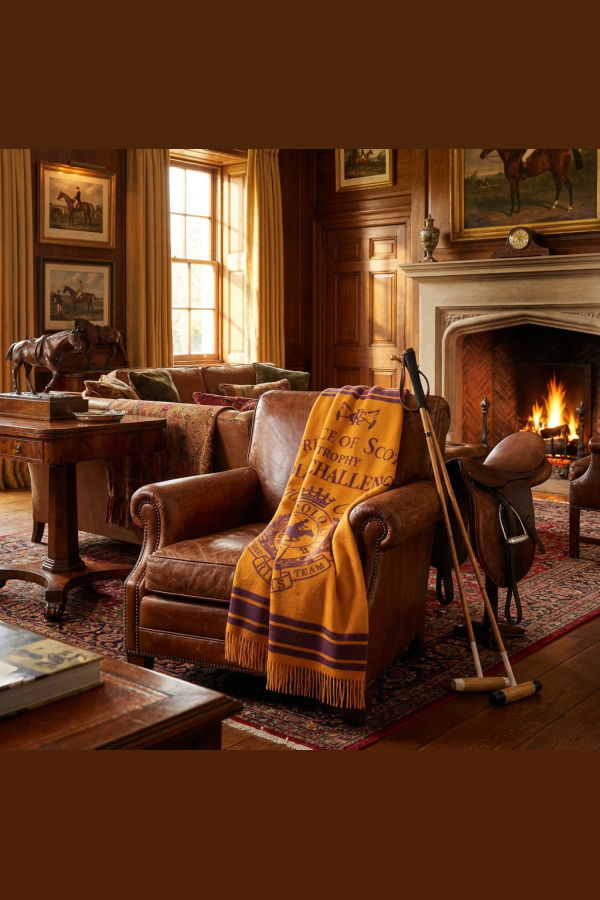 Prince of Scots The Polo Challenge Extra-Fine Italian Merino Wool Throw